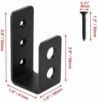 OEM Custom Black Powder Coated Stamping Metal U Forma Porta Barricada Brackets