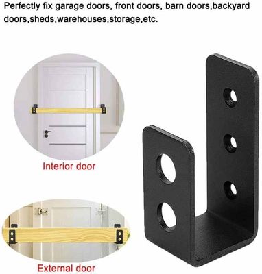 OEM Custom Black Powder Coated Stamping Metal U Forma Porta Barricada Brackets