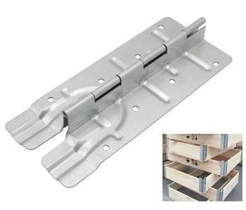 Conector de caixa de madeira de aço galvanizado, caixa dobrável de dobradiças de metal, caixa de dobradiças de 220 mm, hardware de dobradiças