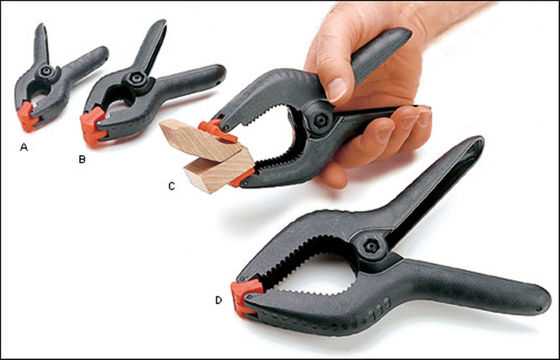 Um tipo de grampos de plástico de alta resistência 1 polegada de nylon, pinça de mola de 2", 4", 6", 9" Ferramentas de carpintaria