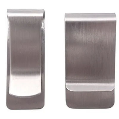 Clipes de caneta de dinheiro padrão portador de etiqueta de punção personalizado de aço inoxidável Slim Card Id Homens Mulheres Carteira Peças de carimbo de metal