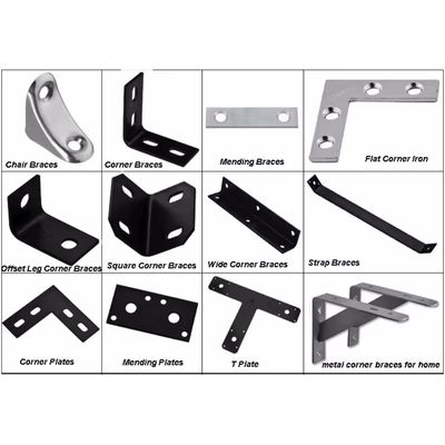 Parede montada ângulo Bracket aço inoxidável Metal Ângulo Bracket para madeira