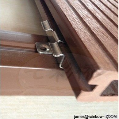 Alta qualidade OEM Custom fácil instalação de aço inoxidável WPC Decking Clips para conectores de madeira