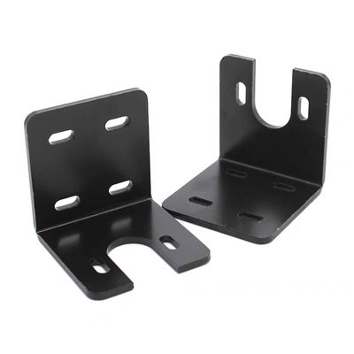 Pequeno suporte de ângulo reto de aço inoxidável tipo L, dobrado, suporte para móveis, suporte de canto preto, em chapa de metal